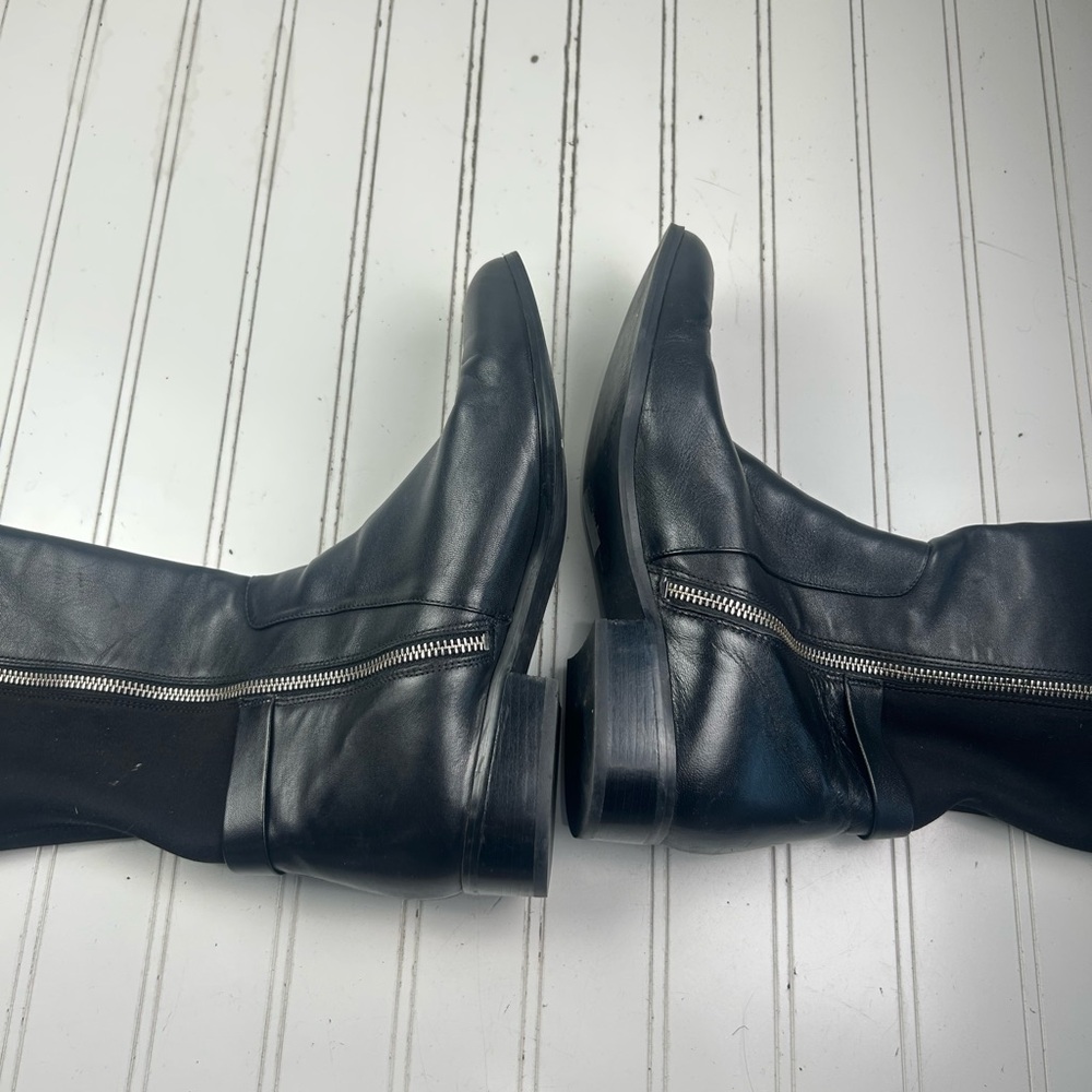 Michael Kors Hamilton Stretch Leather Knee High Riding Boots Womenโs Size 9M - Picture 5 of 10